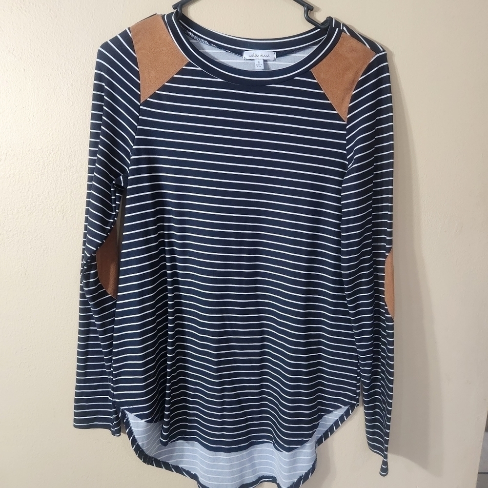 White birch black and white striped shirt size Small